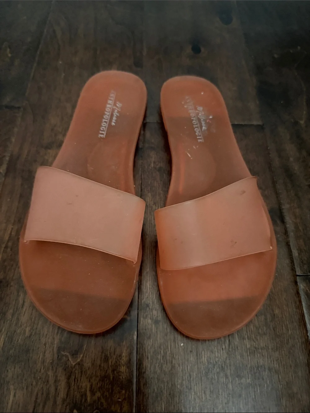 MATISSE for Anthropologie Jelly Sandals Slides, Coral Pink 9